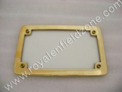 LICENSE PLATE WITH BRASS FRAME