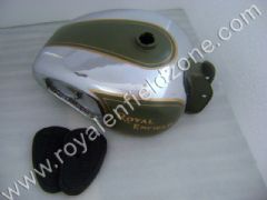 BIG FUEL TANK IN CHROME AND BATTLE GREEN COLOR WITH KNEE PADS