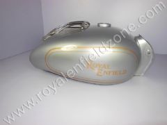 FUEL TANK 22 L IN SILVER WITH CHROME GRILL AND HAND PAINT LINING