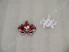 METAL LOGO SKULL WITH RED FLAMES