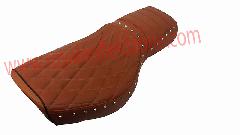 Seat in tan with thread design and buttons