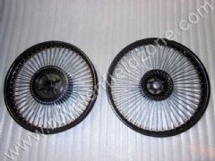 100 SPOKE RIMS WITH BLACK POWDERCOATED RIM AND HUBS