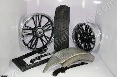 WHEEL KIT FOR FAT TYRE WITH RAW POINTED MUDGUARD