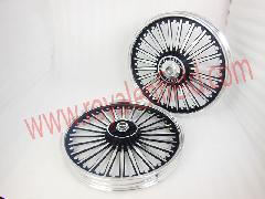 royal erado harley style 24 spokes alloy wheel front & rear 18