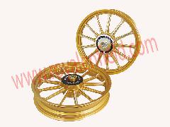 royal erado harley 13 spoke golden alloy wheel  front 19