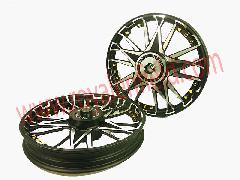 Double star spoke alloy wheel golden rivet