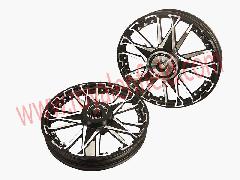 Double star alloy wheel silver rivet