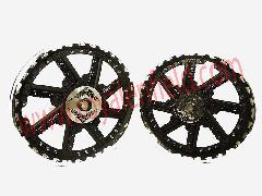Pistol gun style alloy wheel silver rivet front 19