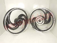2 spoke black alloy wheel